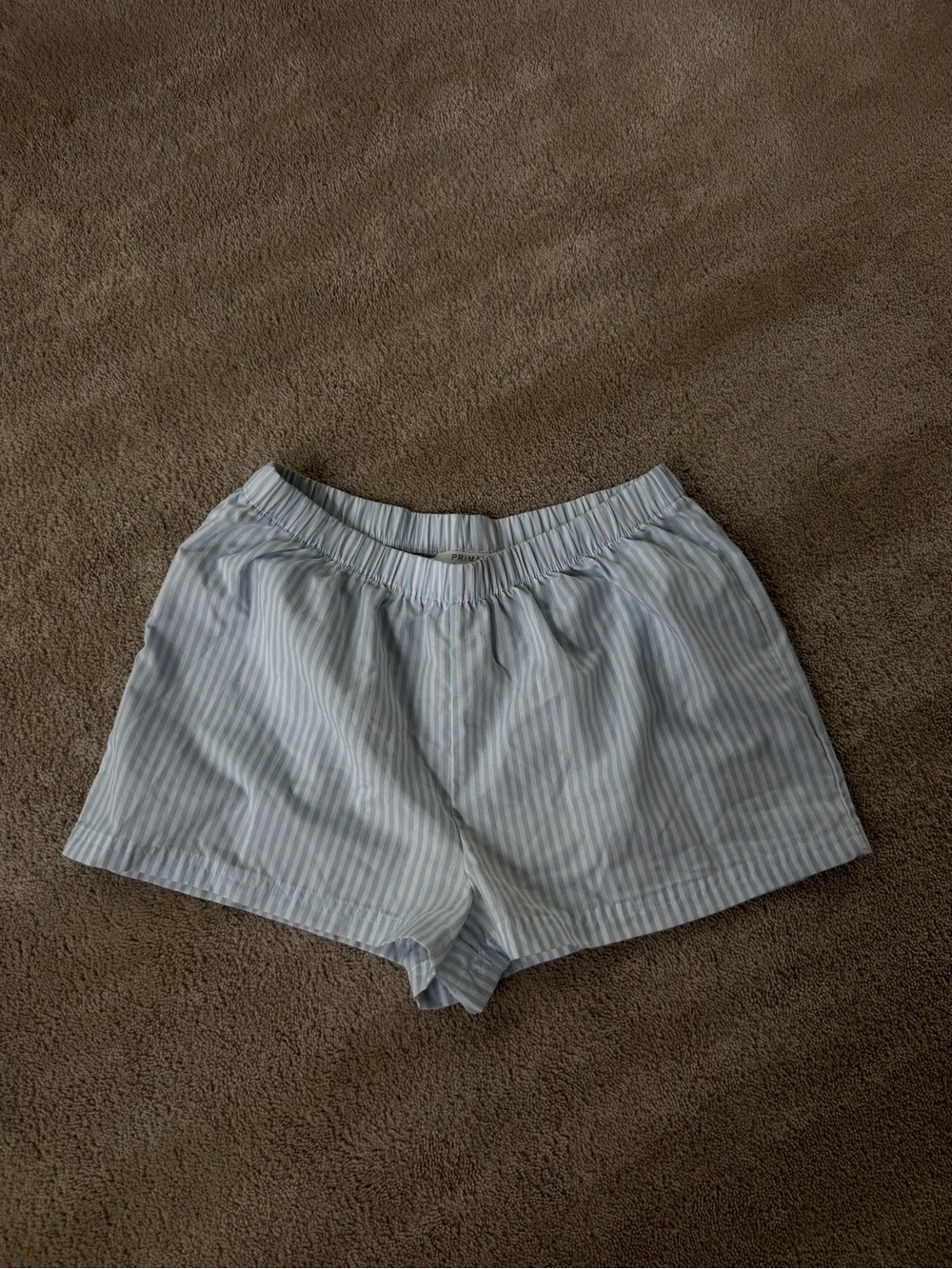 Primark Light Blue & White Striped High Waist Women’s Shorts
